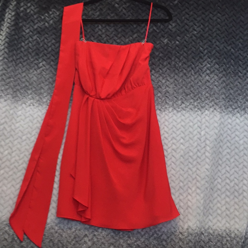 Express red dress strapless